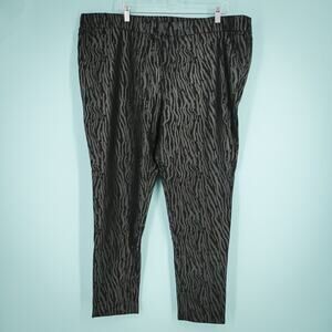 Soft Surroundings Size 2X Black Animal Zebra Print Pull On Stretch Leggings